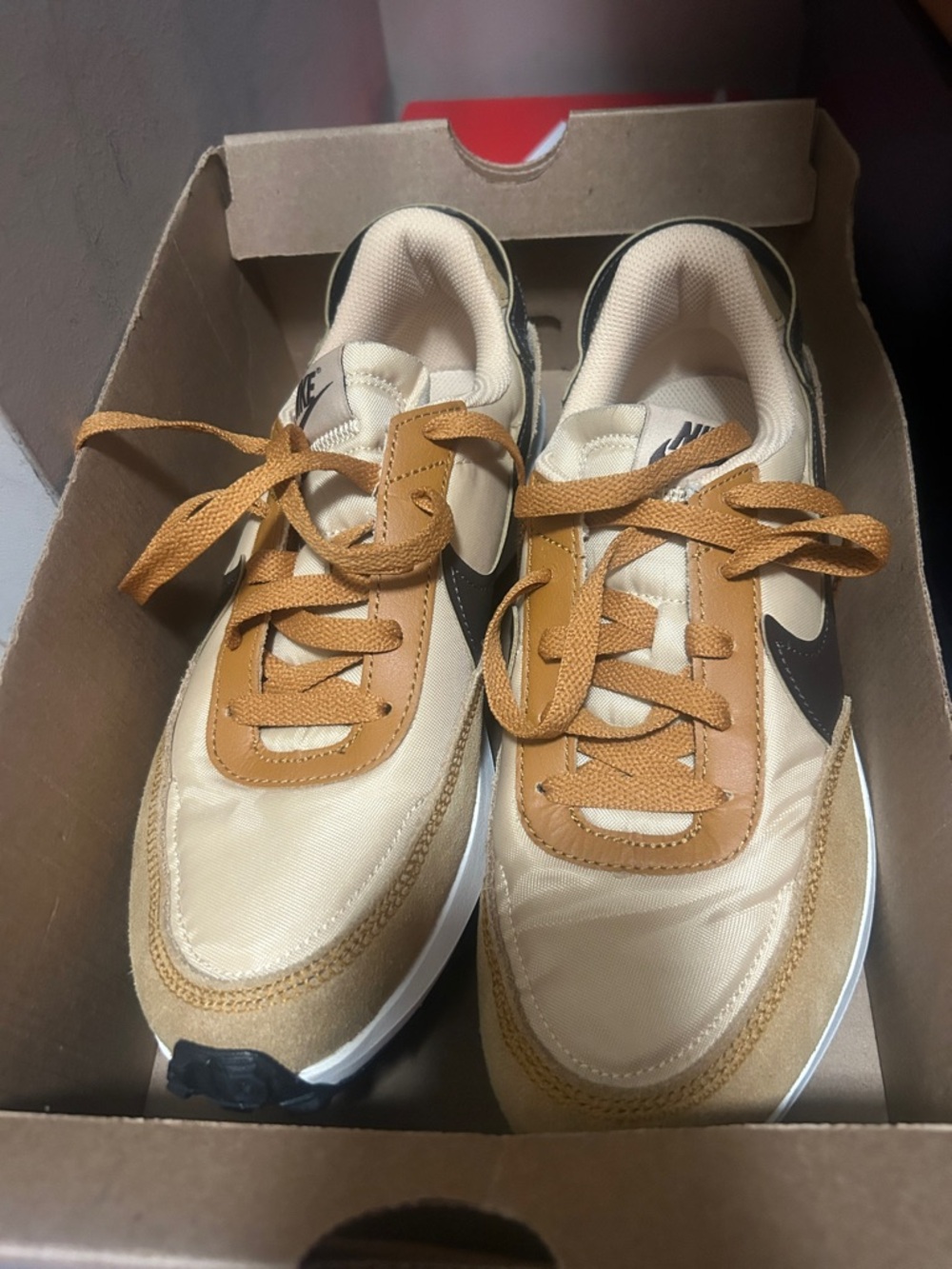 Nike women brown  and Tan Casual Sneakers